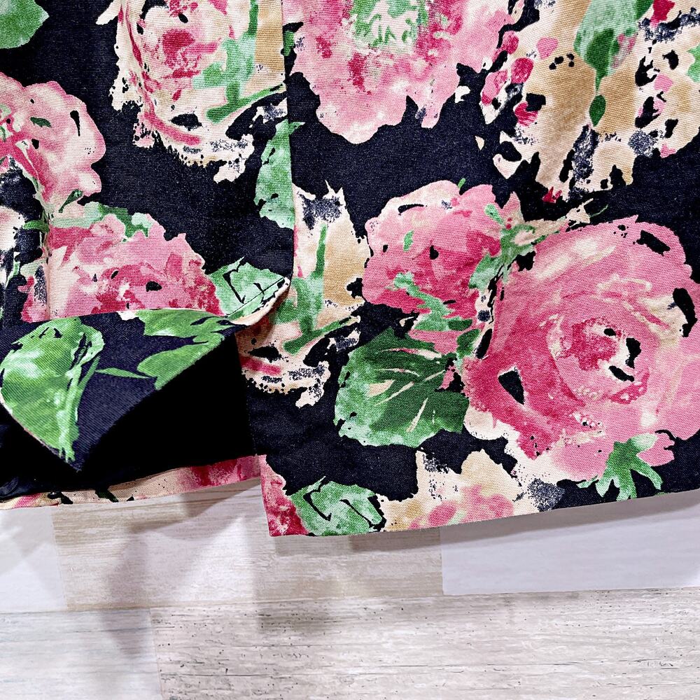 Talbots Floral Pencil Skirt Stretch Cotton Lined Career Work Womens 2P 2 Petite - Picture 4 of 7